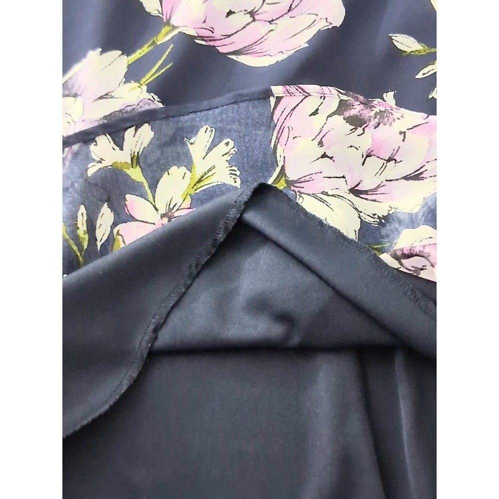 Connected Apparel Dress Size 6 Navy Purple Floral Sleeveless Lined Pre-owned - Picture 11 of 11